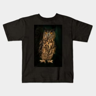 Portrait Of An Eagle Owl Kids T-Shirt